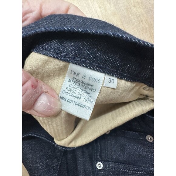 Rag & Bone Fit 2 Slim Stretch Jeans Men’s Sz 30 X 28 Dark Wash Straight Leg EUC - Picture 3 of 6
